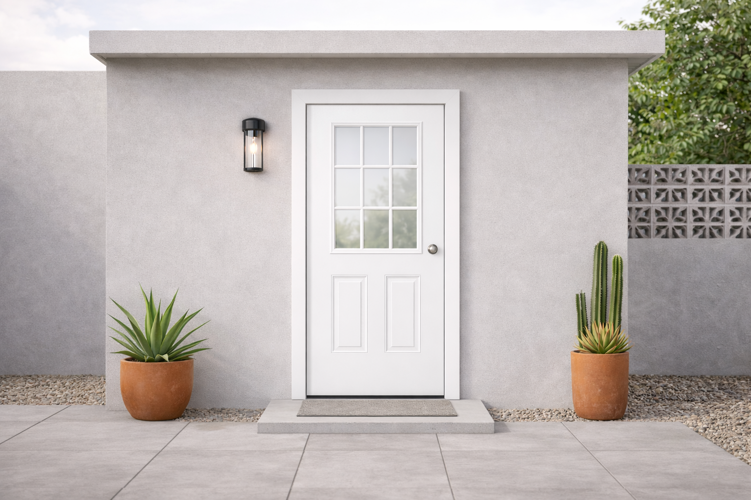 Puerta clásica con vitral 9 luces
